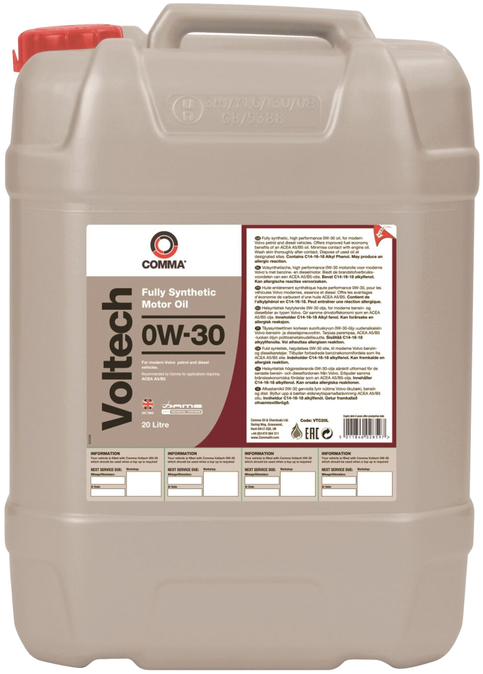 Моторное масло Comma Voltech 0W-30, 20л